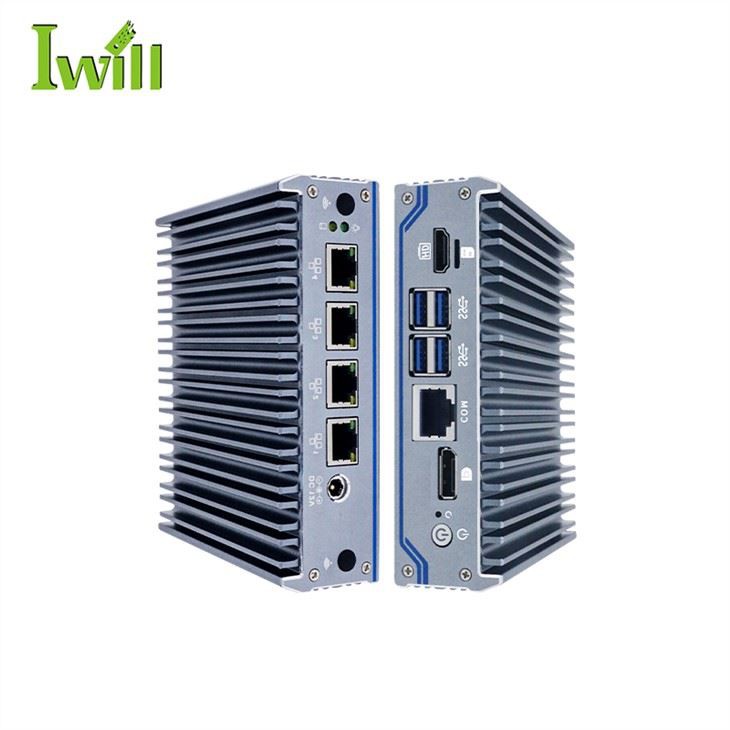 J4125 Mini PC 4 Lan Υπολογιστής χωρίς ανεμιστήρα